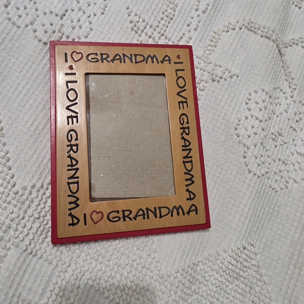 I Love Grandma Vintage Wooden Picture Frame Holds 4x6 Photo Timeless